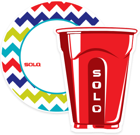 Solo Red Cup And Paper Plate Illustration (450x435), Png Download