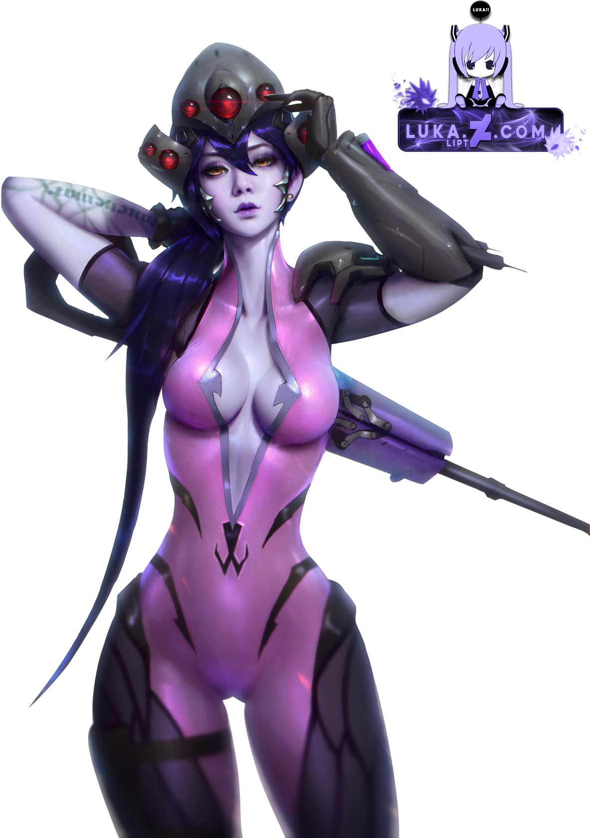 35.5 X 23.5 Inch Framed Overwatch Widowmaker Large (1405x1700), Png Download