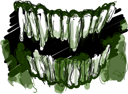 Zombie Mouth Png - Mouth Zombie (475x362), Png Download