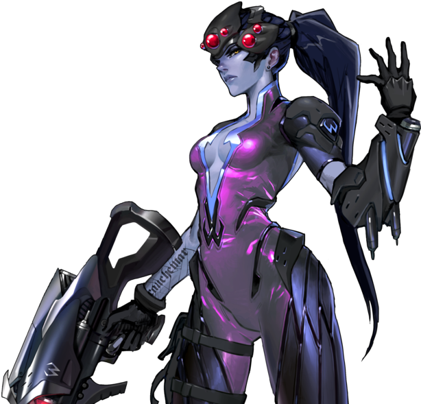 Overwatch Widowmaker Artwork (1920x650), Png Download