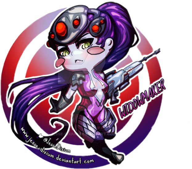 Widowmaker Chibi (623x548), Png Download