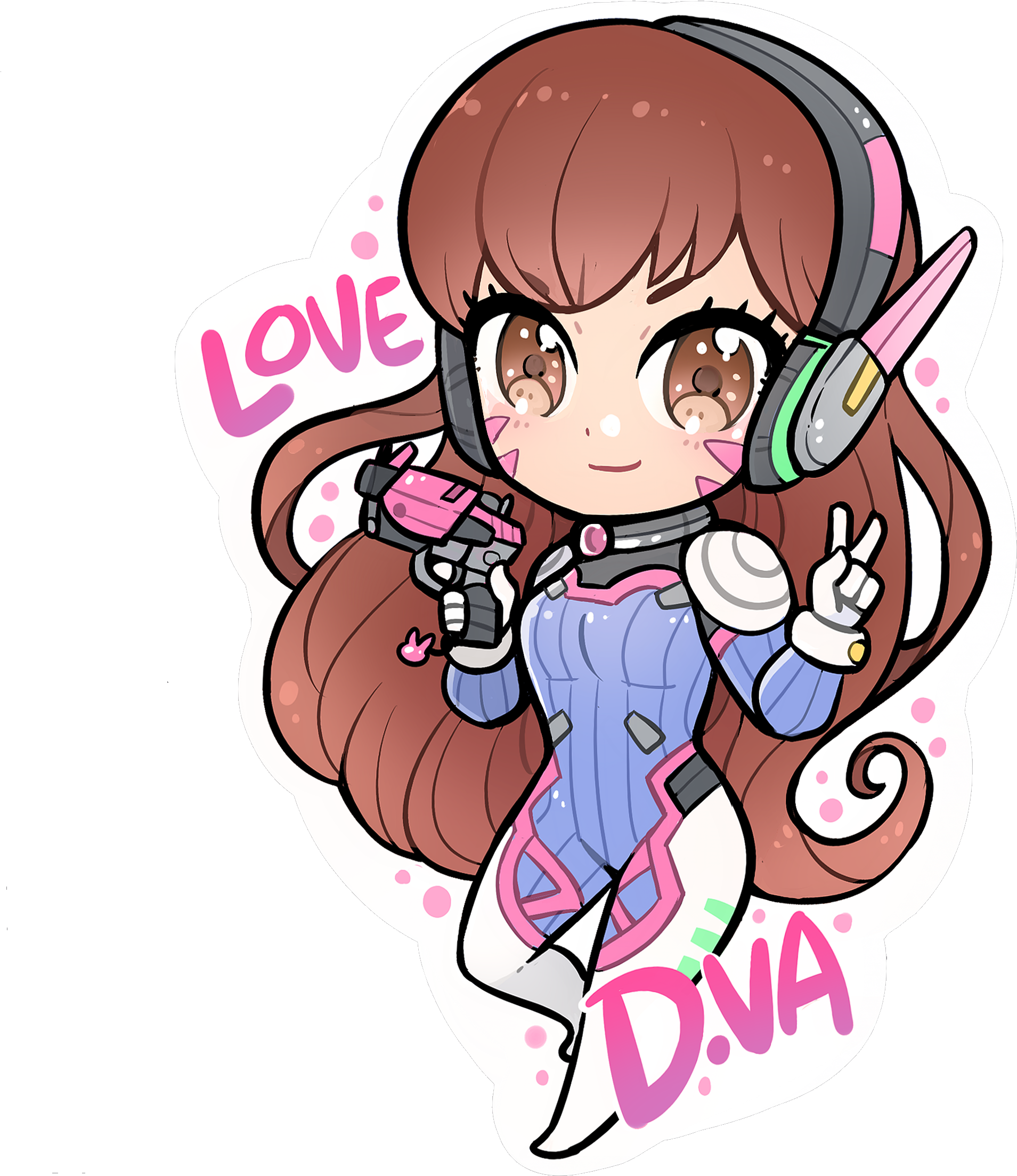 Va Chibi [sticker] - D.va (2222x2222), Png Download