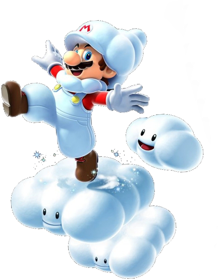 Cloud Mario - Super Mario Galaxy Powers (476x595), Png Download