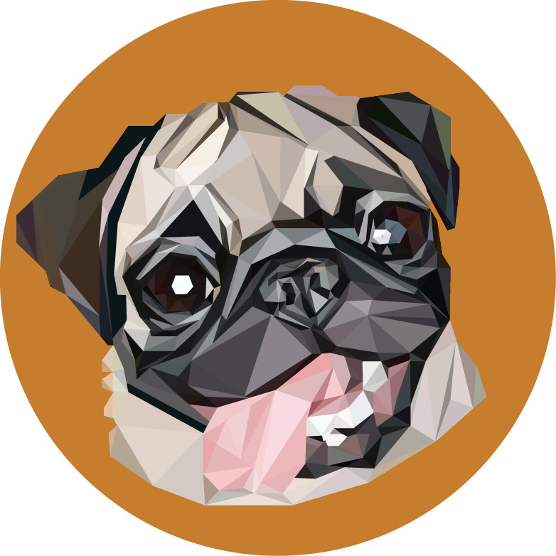 Pug Vector Png (782x782), Png Download