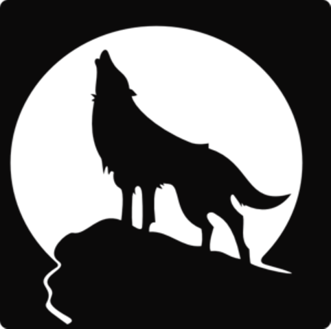 Moon - Howling Wolf (482x480), Png Download
