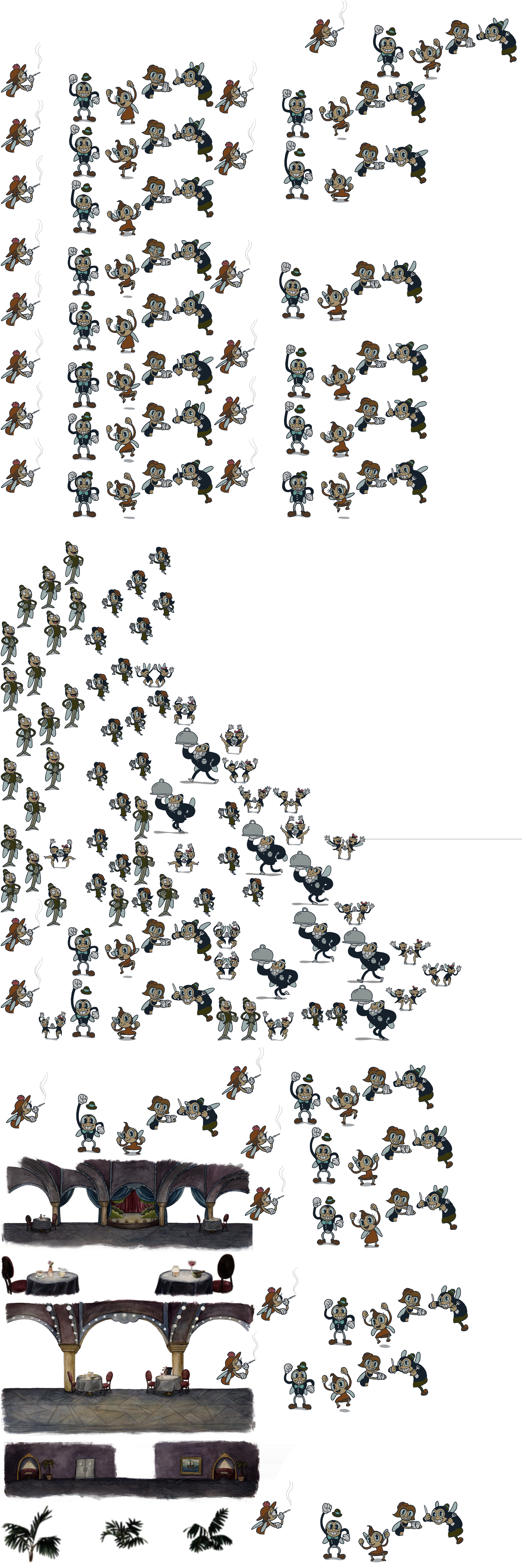 Pc Puter Cuphead Don T Deal With The Devil Clip Joint - Cuphead Sprites (2050x6148), Png Download