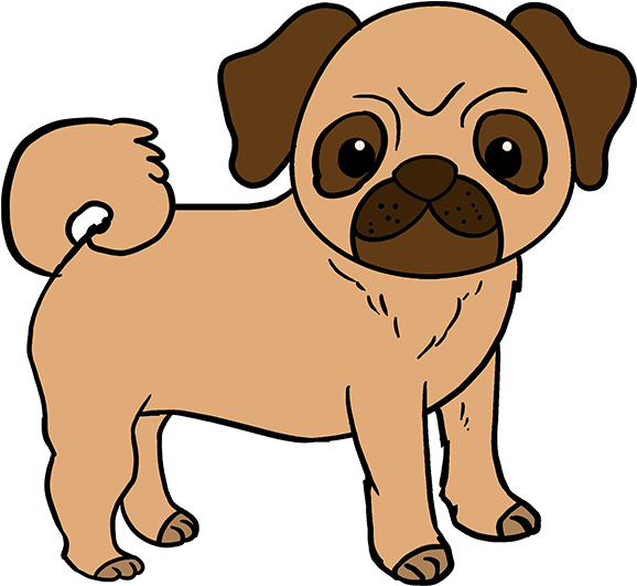 How To Draw Pug - Draw A Pug Step By Step (680x678), Png Download