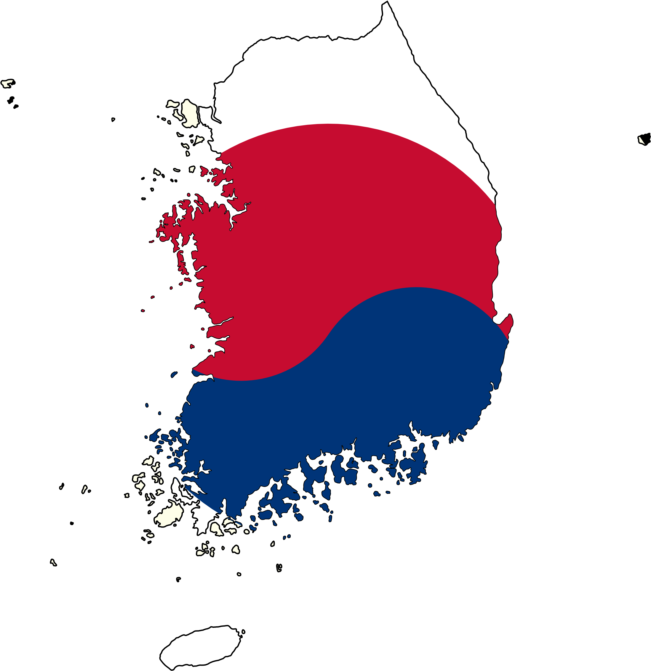 South Korean - South Korea Map Png (2222x2291), Png Download