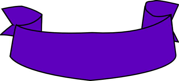 Purple Banner Png Clipart - Blue Banner Clipart Png (600x272), Png Download