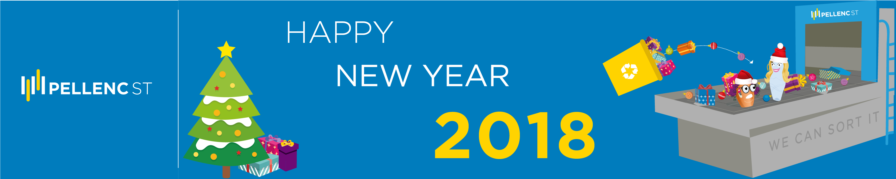 Happy New Year From Pellenc St - Majorelle Blue (3128x627), Png Download