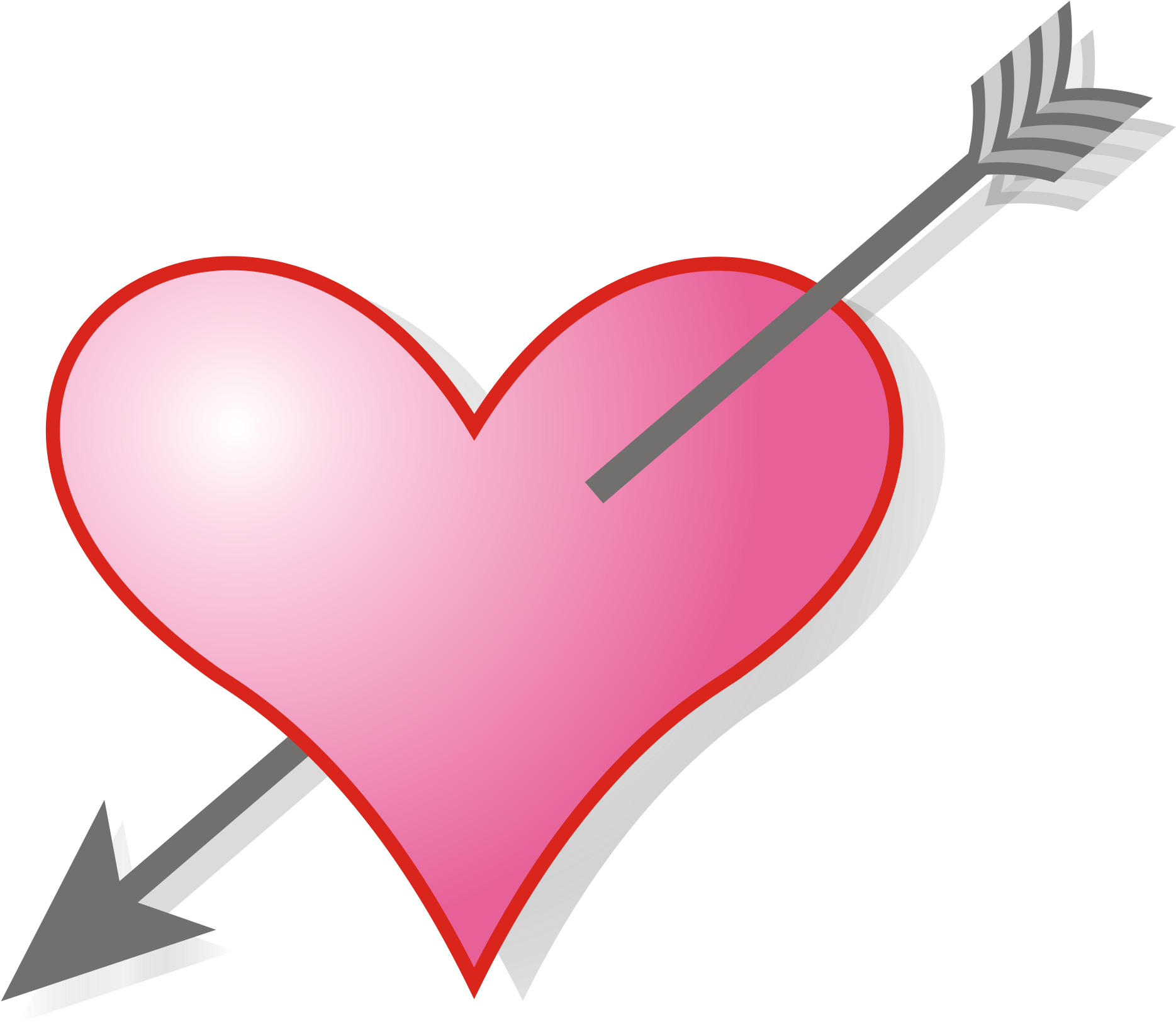 Svg Love Arrow Clipart - Symbol Of Love Heart (870x768), Png Download