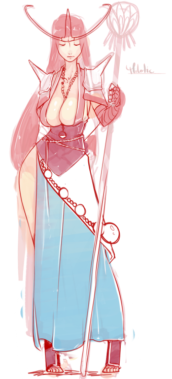 Milotic Gijinka, As A Monk - Moe Anthropomorphism (500x745), Png Download