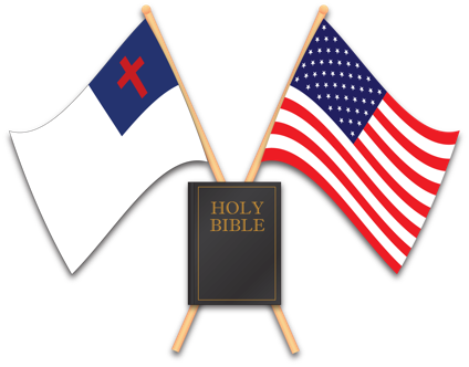Christian Artwork Songer Consulting - American Flag And Christian Flag Together (424x332), Png Download