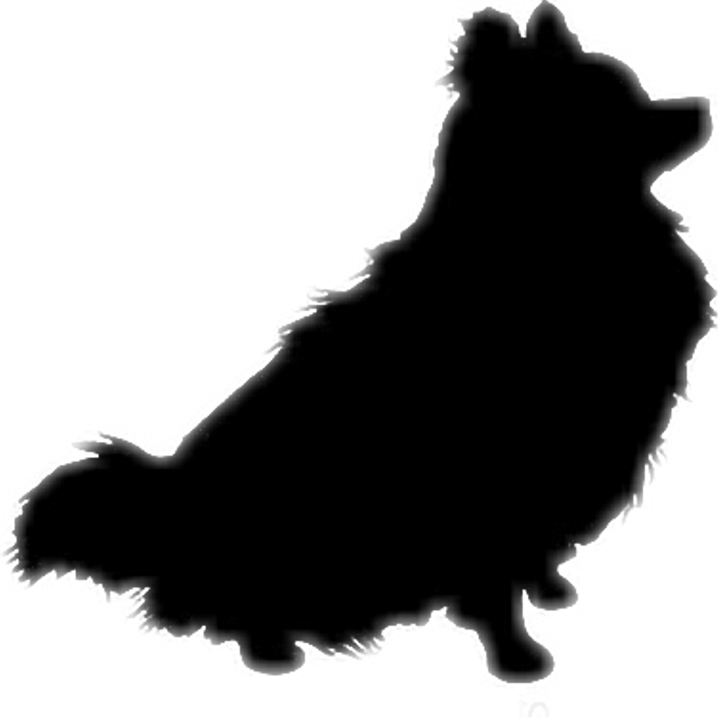 Pomeranian Silhouette Dog Pom - Pomeranian Clipart (1024x1024), Png Download