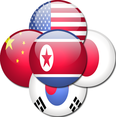 Nuke Clipart Flag North Korea - China Us North Korea South Korea (461x464), Png Download
