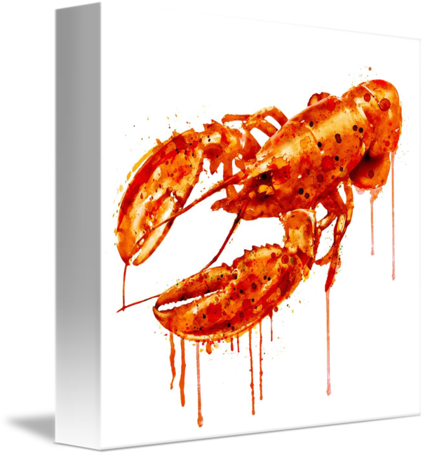 "crayfish Watercolor Painting" By Marian Voicu, Bucharest - Watercolor Painting (606x650), Png Download