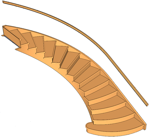 How To Properly Apply Texture To Curved Staircase - Stairs (540x500), Png Download