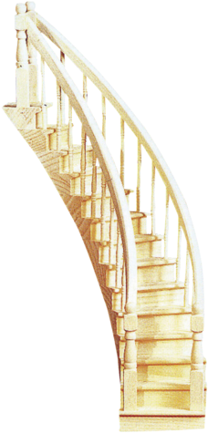Assembled Curved Staircase - Stairs (600x600), Png Download