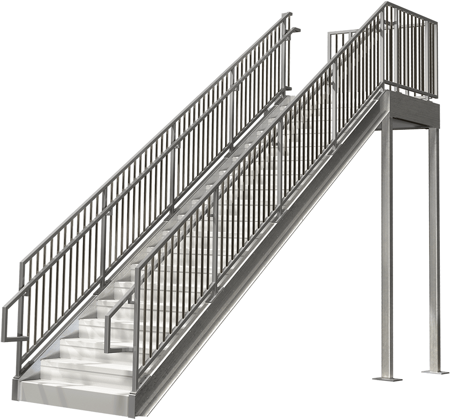 Commercial Stairs - Steel Stair Png (470x470), Png Download