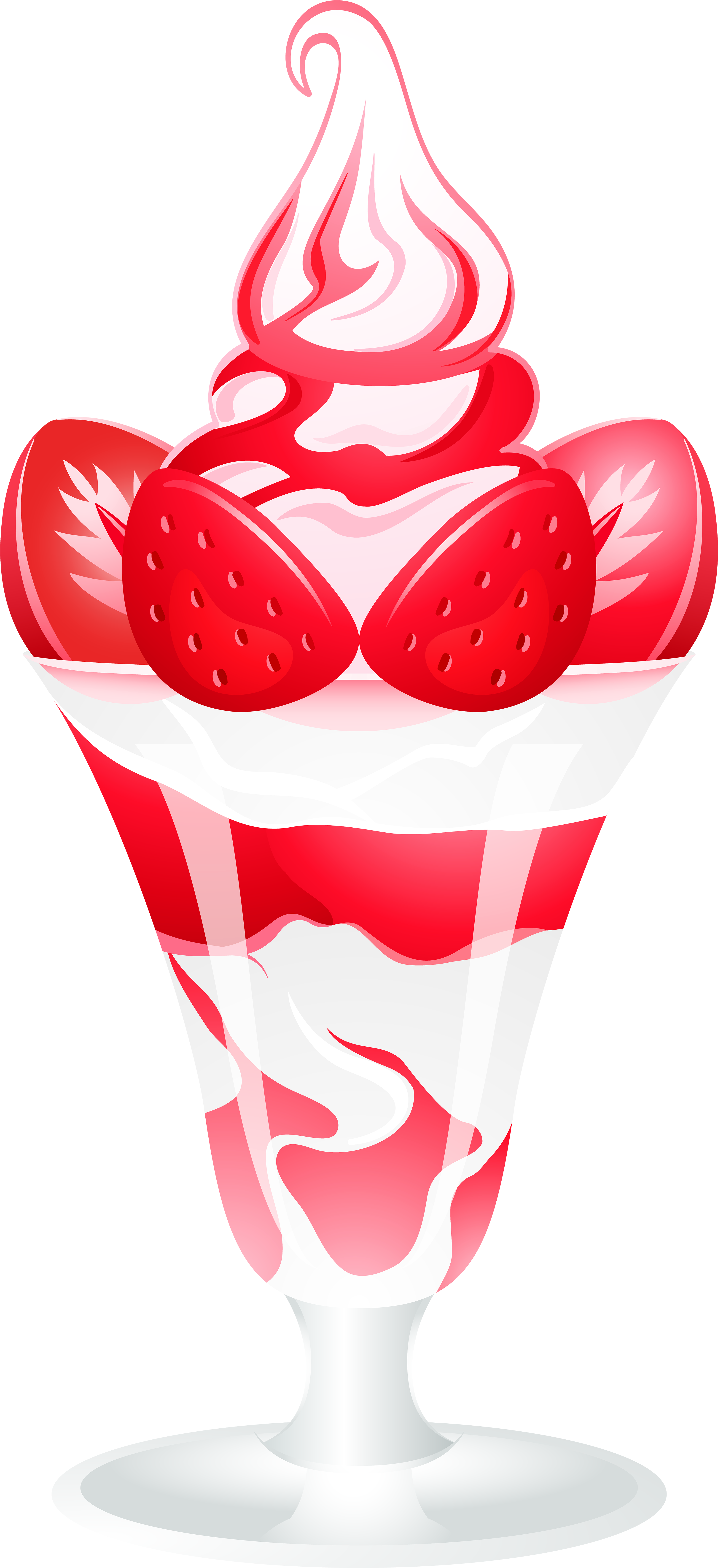 Sundae Clipart Banner - Strawberry Ice Cream Clipart (3280x7000), Png Download