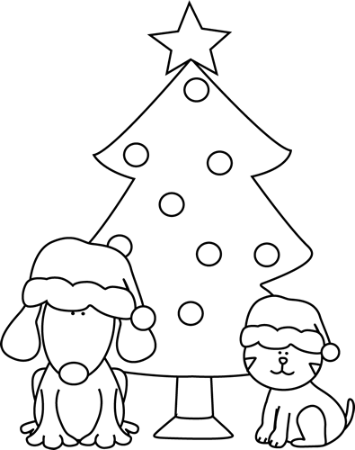 Christmas - Front Of Black And White Clip Art (395x500), Png Download