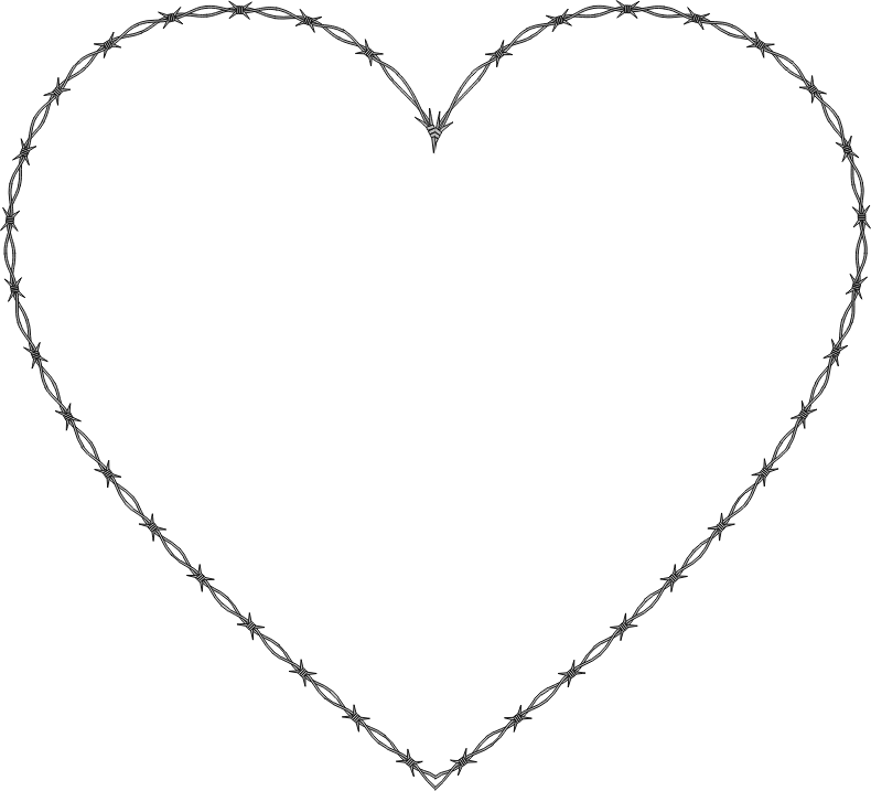 Heart Coloring (790x717), Png Download