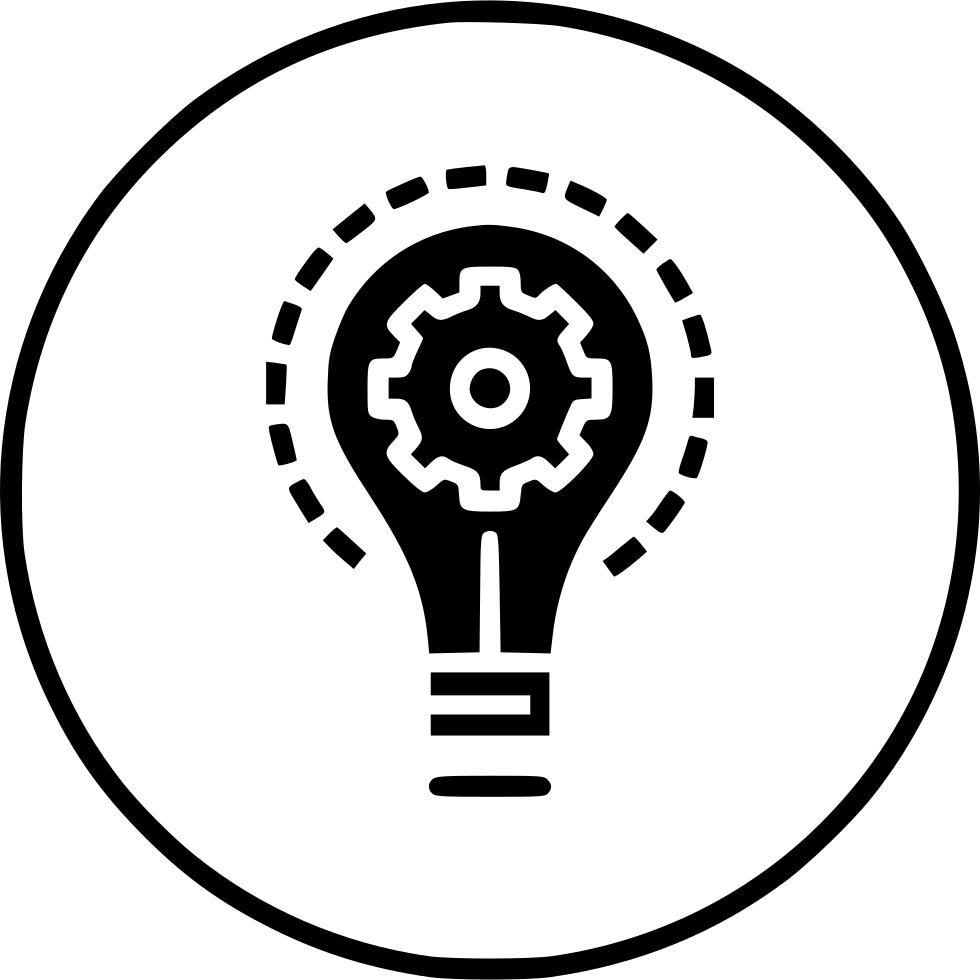 Amazing Bulb Idea Imagination Light Innovation Setting - Cog With A Lightbulb (980x980), Png Download