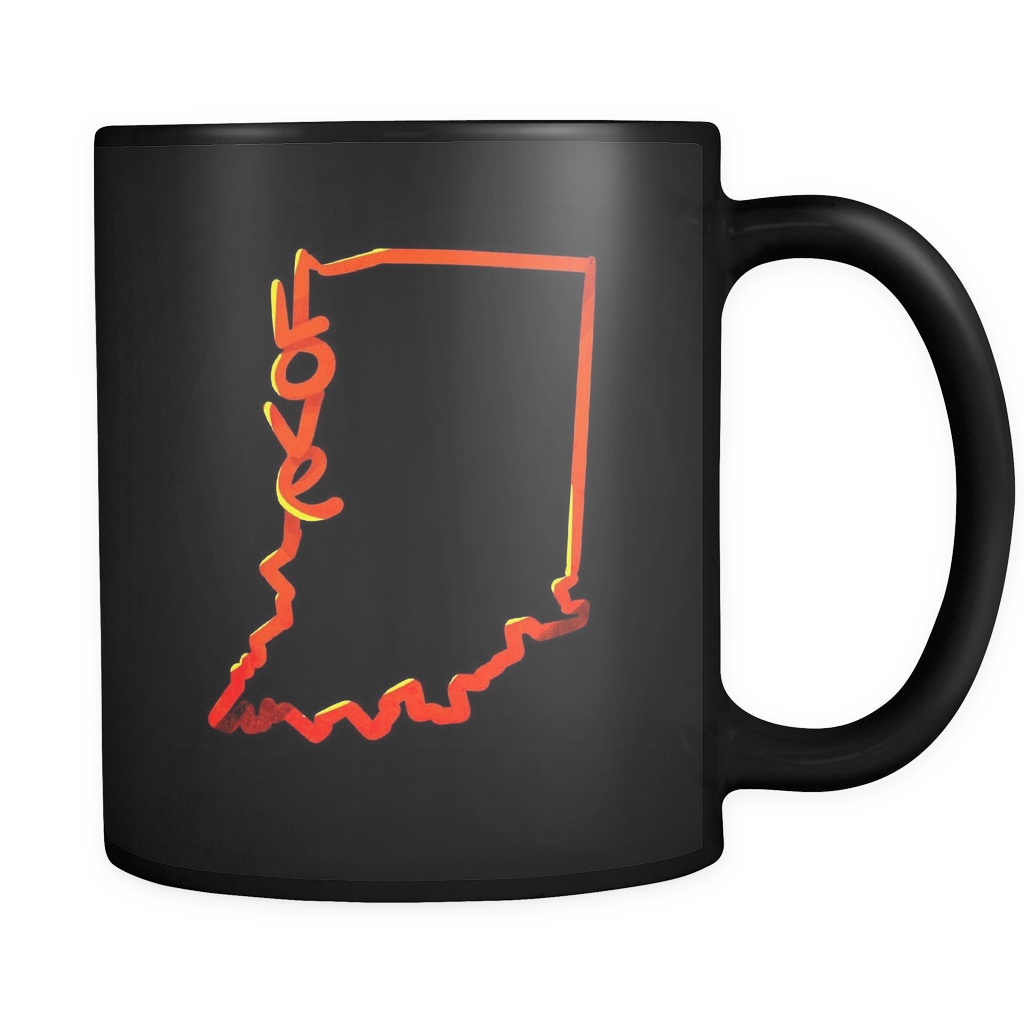 Love Indiana State Flag Map Outline Black 11oz Mug - Bad Day Coffee Good Day Coffee (1024x1024), Png Download