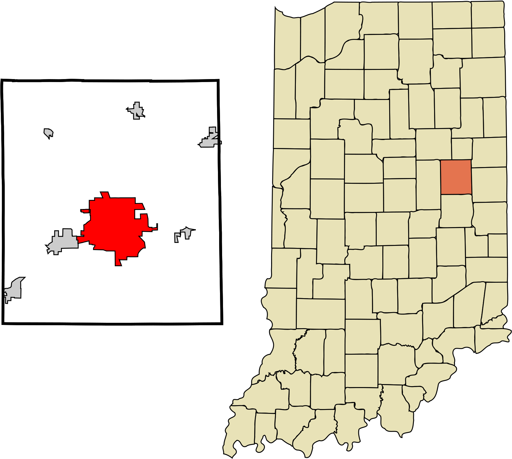 Open - Delaware County Indiana Outline (2000x1692), Png Download