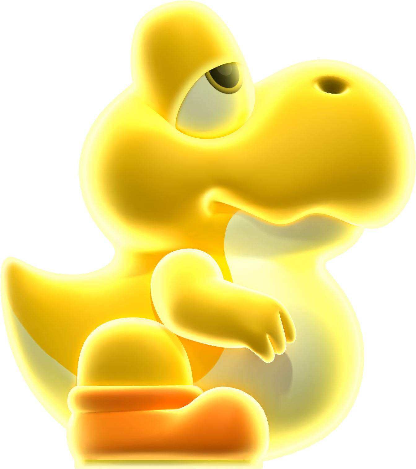 Glow Baby Yoshi Nsmbu - Baby Yoshi (1342x1512), Png Download
