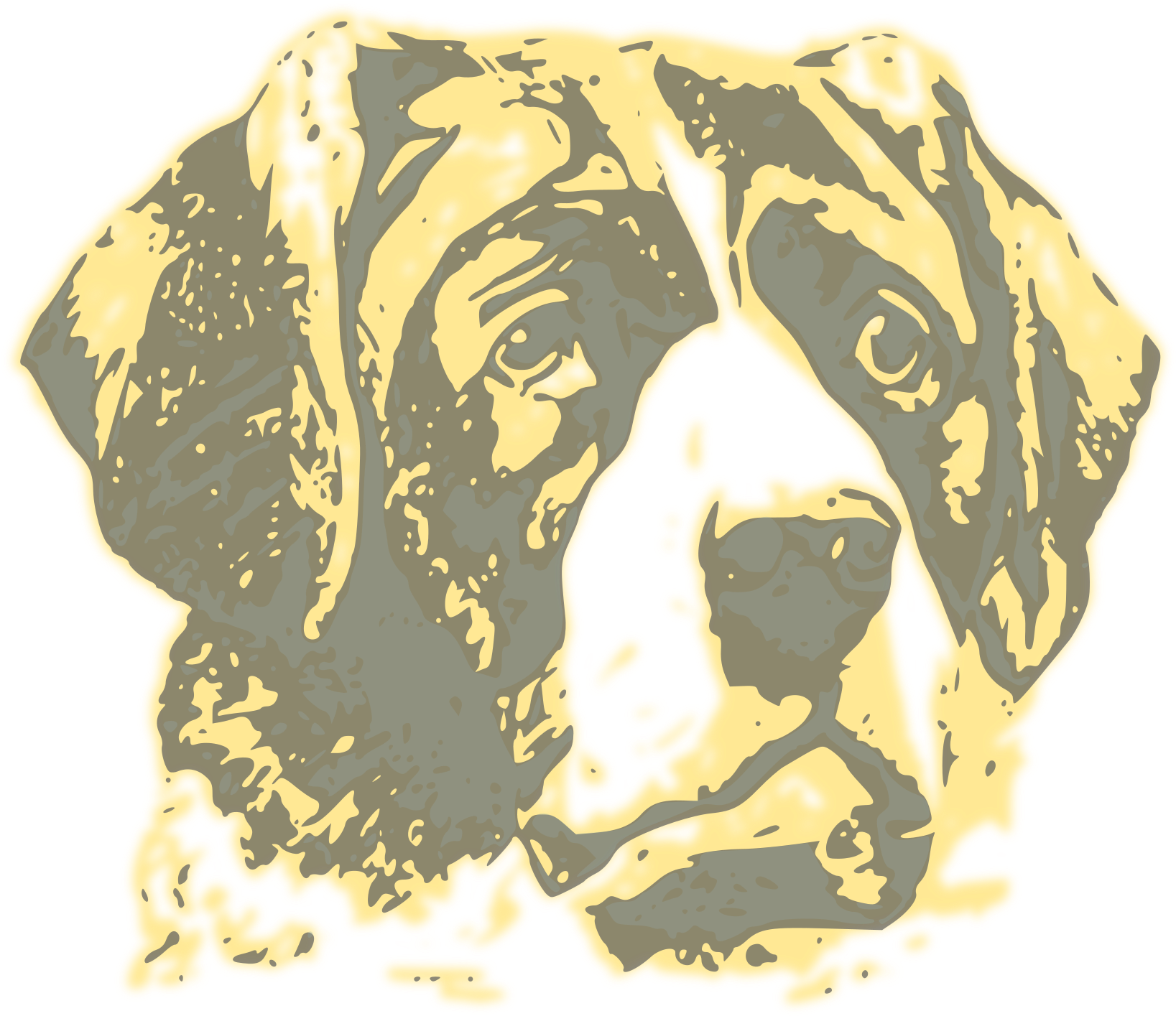 Vintage Dog - Dog Face Portrait T-shirt (1697x2400), Png Download