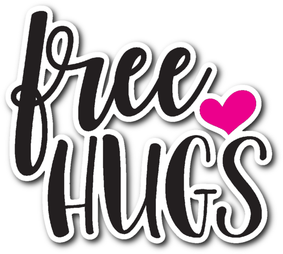 Free Hugs Vinyl Die Cut Sticker - Die Cutting (600x600), Png Download