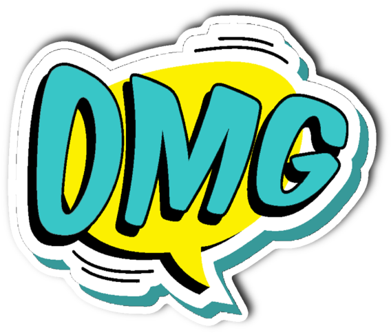 Comic Book Words Omg Vinyl Die Cut Sticker - Comic Book Words Png (600x600), Png Download