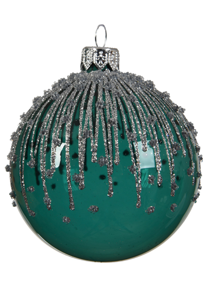 Emerald Green Ombre Glitter Effect Bauble - Christmas Ornament (630x630), Png Download