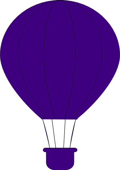 Png Freeuse Download Hot Air Balloon Clipart Purple - Purple Hot Air Balloon Clipart (420x596), Png Download