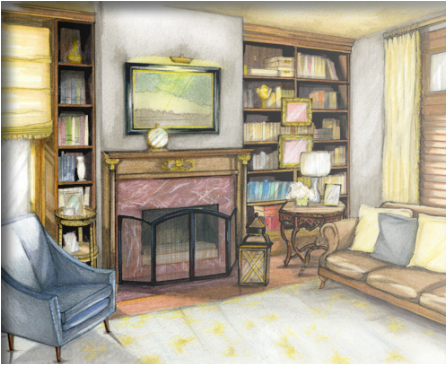 Picture - Living Room (447x365), Png Download
