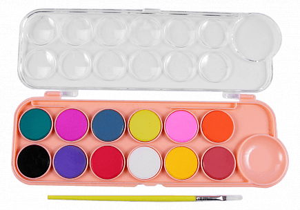 Ypx Water Color Cakes 12 Color Set With Brush, 2342 - Eye Shadow (435x304), Png Download