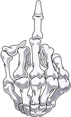Skeleton Hand Tumblr - Skeleton Middle Finger Png (500x678), Png Download