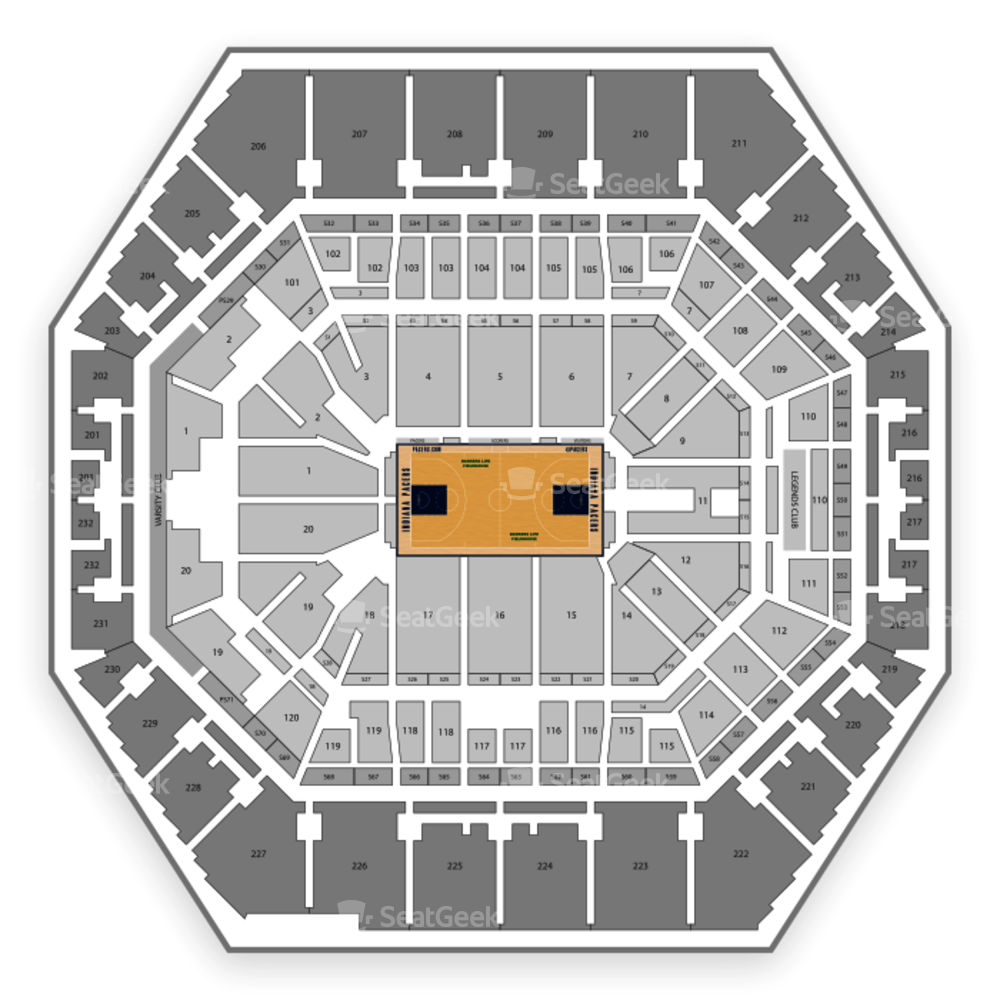 Indiana Pacers Seating Chart - Bankers Life Fieldhouse (1000x1000), Png Download