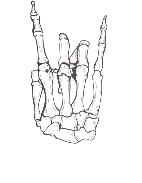 Free Tattoo Design Gallery Skeleton Hands Forever Tumblr - Rock And Roll Skeleton Hand (500x688), Png Download