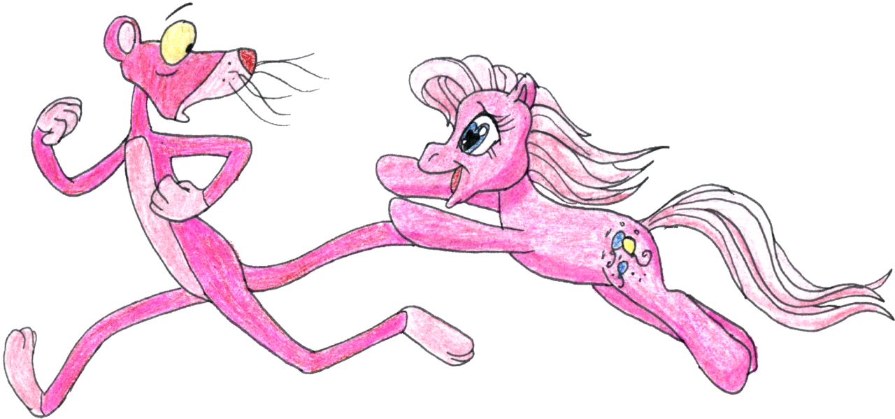 Colossalstinker, Crossover, G3, Pinkie Pie, Pink Panther, - Pink Panther Crossover (1280x599), Png Download