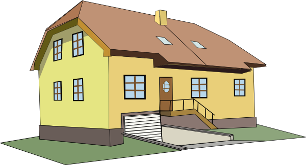 Free Vector Colonial House Clip Art - Big House Clip Art (600x325), Png Download
