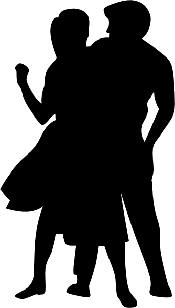 Dancing Couple Fifties Clip Art Free Vector - Dancing Clip Art (342x600), Png Download