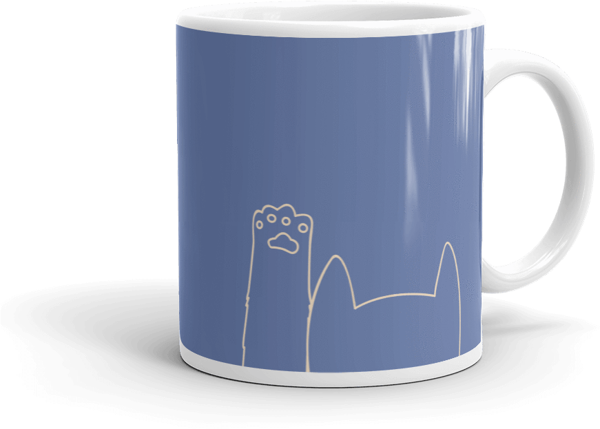 Minimalist Cat Bold Coffee Mug For Cat Lovers - Mug (1000x1000), Png Download