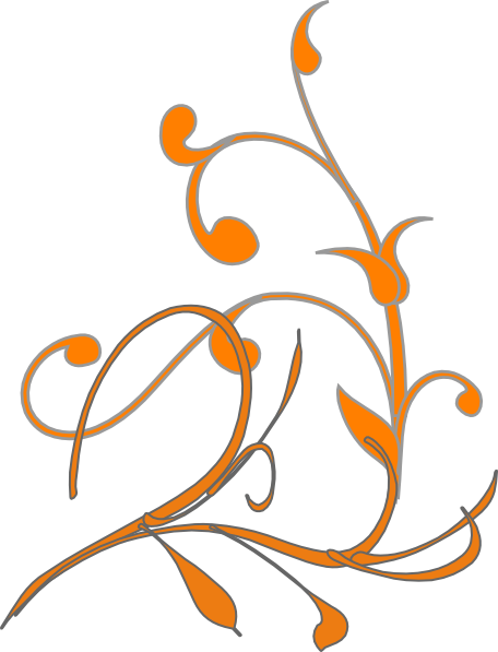 Swirls Image - Orange Swirls Clip Art (456x597), Png Download