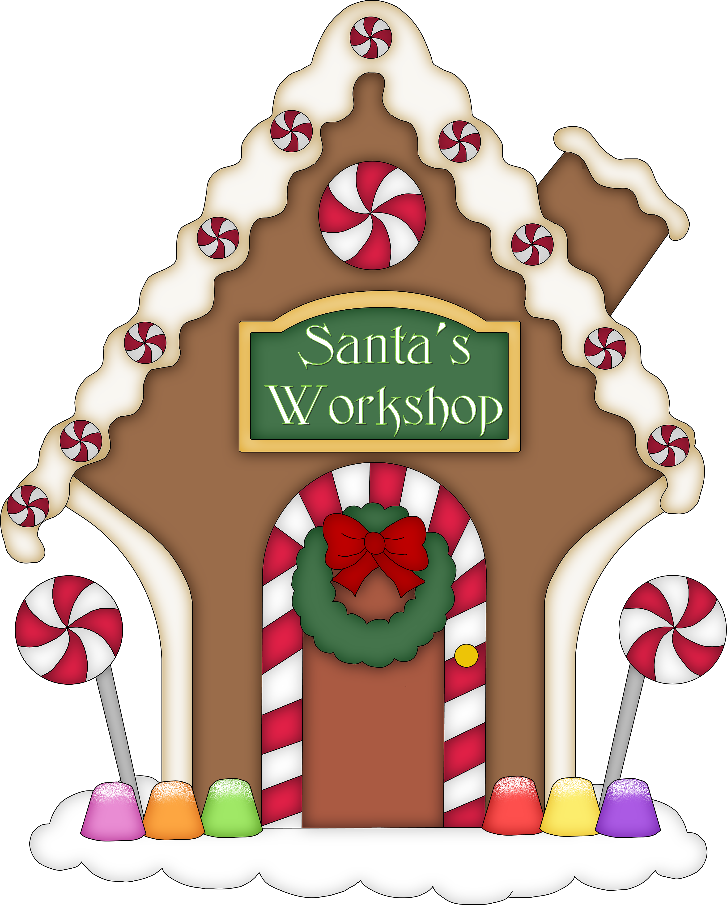 Sweets Clipart Gingerbread House Candy (3079x3832), Png Download