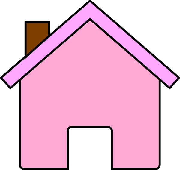 Clip Art At Clker Com Vector Online - Pink House Clipart (600x565), Png Download