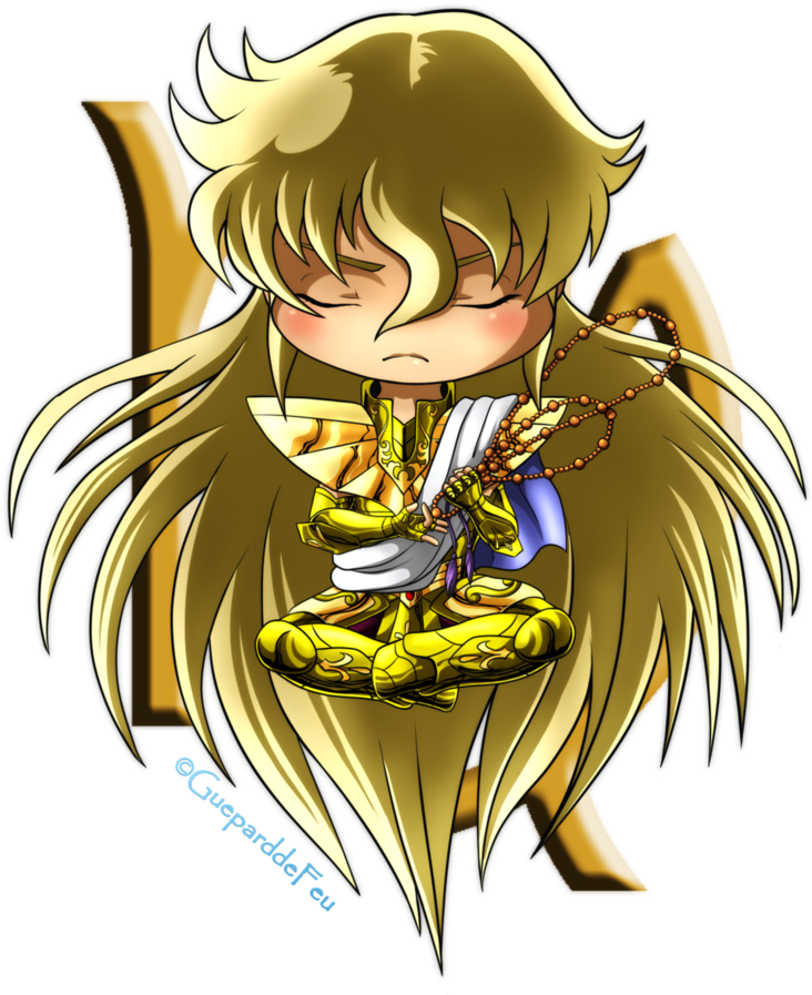 Chibi Virgo Shaka By Gueparddefeu - Chibi Saint Seiya (784x1019), Png Download