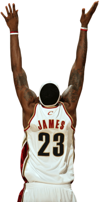 Lebron James Arms In The Air - Lebron James (534x800), Png Download