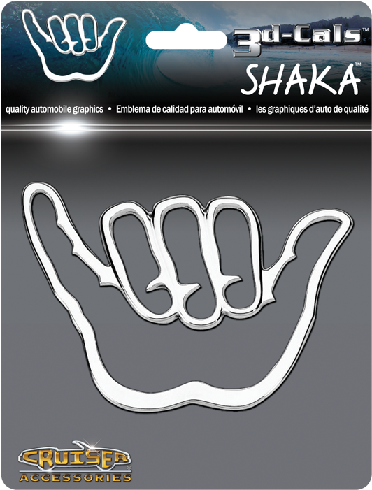 3d-cals Shaka, Chrome - Auto Fish Symbol Christian Ichthus Adhesive For Auto (631x800), Png Download